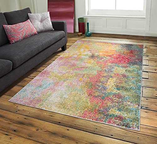 A2Z Rug|Amsterdam 168 Rug Abstract Brushed Pattern|Salon Family Living Room Area Rug|Soft Short Pile |240x330cm-7'10" x10'10''ft|Large Area Carpet