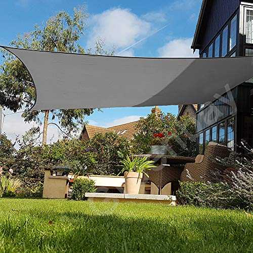 Greenbay Sun Shade Sail Outdoor Garden Patio Party Sunscreen Awning Canopy 98% UV Block Square Anthracite With Free Rope(3x3m)