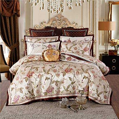 HJRBM Duvet Cover Sets Luxury Jacquard Bedding Sets Comforter Sets Bedding Set Wedding Bed Set 4/6/9 Pieces,3,Large Size 4pcs (2 Large Size 4pcs)