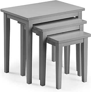 Julian Bowen Cleo Nest of Tables, Grey,Height: 46, Width: 48, Depth: 33cm