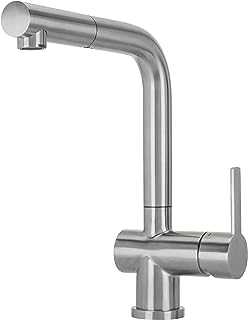 Mizzo Black Kitchen Tap - Kitchen Mixer Taps with Modern Look & Style - Stainless Steel Kitchen Taps - 360° Swiveable Kitchen Taps with Pull Out Spray - Convenient & Durable Faucets