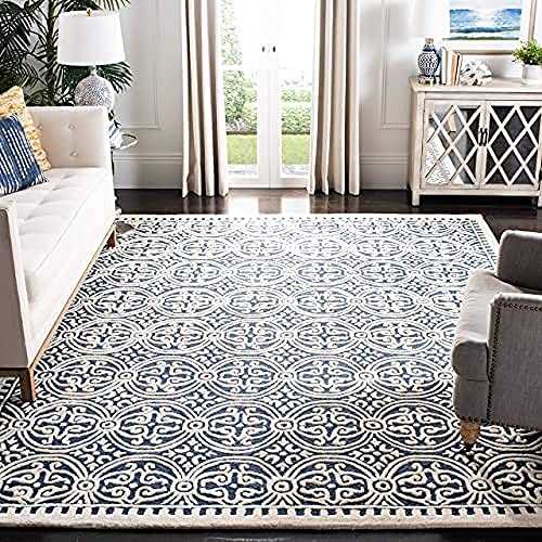 Safavieh Medallion Indoor Hand Tufted Rectangle Area Rug, Cambridge Collection, CAM123, in Navy Blue / Ivory, 183 X 274 cm for Living Room, Bedroom or Any Indoor Space