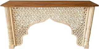 Zhora Oriental Console Sideboard Small 150 cm Oriental Vintage Console Table Oriental Hand Carved Country House Sideboard Solid Wood Asian Decorative Furniture from India