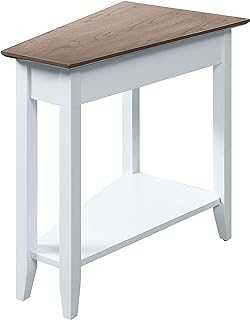 Convenience Concepts American Heritage Wedge End Table, Driftwood Top/White Frame, Wood