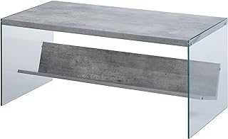 Convenience Concepts SoHo Coffee Table, Faux Birch/Glass