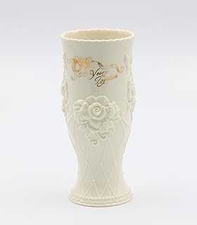 COSMOS 50th Anniversary Ceramic Vase, 7 Inches High, Ivory, 7"