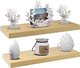 Sorbus Floating Shelf — Hanging Wall Shelves Decoration — Perfect Trophy Display, Photo Frames (Maple Wood)