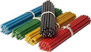 Diveevo Ritual Candles Beeswax Candles: Yellow, Black, Red, Green, Blue, Pack of 100, Length 18.5 cm, Diameter 6.1 mm,