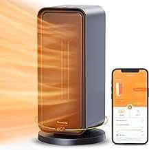 GoveeLife Electric Heater, Low Energy 80° Oscillating PTC Ceramic Heater with Thermostat, Heater Works with Alexa & Google Assistant, Overheating & Tip-Over Protection,Energy-Saving-ECO-Mode