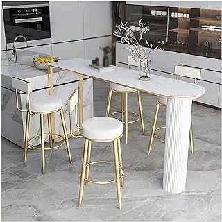 Breakfast Bar Stools Set of 2, Kitchen Island Counter Bar Stools with Backs Bar Chair for Garden Home Industrial Style Bar Stools White PU Leather Seat Gold Metal Legs (no table)
