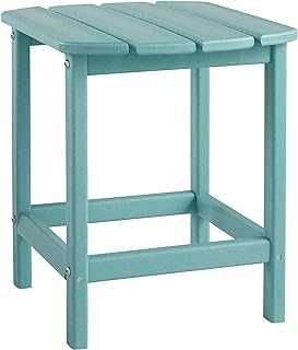 Ashley Furniture Signature Design - Sundown Treasure Outdoor End Table - Hard Plastic - Slat Top - Turquoise