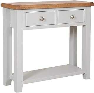 Dorset Oak Console Table Solid 2 Drawer Pine in Painted French Grey Living Dining Room Furniture
