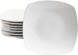 Gibson Home Zen Buffet Dinnerware, 8-Piece Porcelain Dinner Plate Set, White