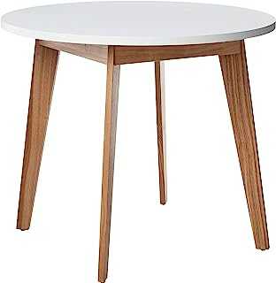 Amazon Brand - Rivet Noah Round Modern Ash Dining Table, White, 90 cm x 90 cm x 76 cm
