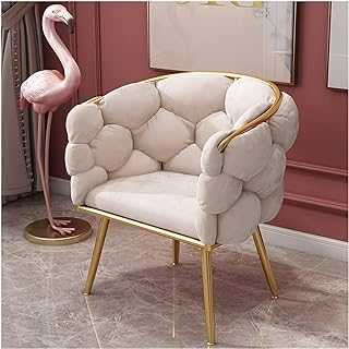 KESHUI Luxury Fluffy Single Sofa Creative Design Velvet Armchair Nordic Leisure Makeup Manicure Waiting Chairs Living Room Furniture (Color : A White)