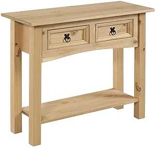 Corona 2 Drawer Console Table, Mexican Pine