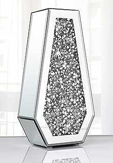 ALLARTONLY Flower Vase Crushed Diamond Mirrored Vase Crystal Silver Glass Decorative Mirror Vase Large Size Luxury for Home Decor. Diamond Shape Thickened. Can’t Hold Water.
