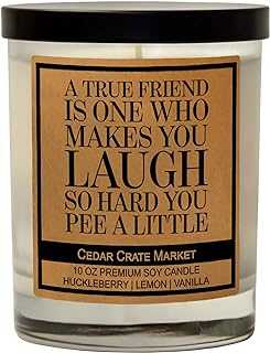 A True Friend is One Who Makes You Laugh So Hard You Pee a Little – Best Friend Candle, Funny Candles for Women, Best Friend Friendship Gifts for Women, Relaxing, Funny Gifts, Mother's Day, Bestie