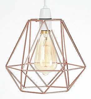 Retro Design Light Shade - Metal Wire Basket Cage Lamp Shade - Ceiling Pendant Light Shade – Wire Cage Lamp Shade - Vintage Industrial Style – Easy Fit Metal Lamp Shade - Copper