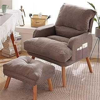 Living Room Chairs Recliner Modern Minimalist Lounge Chair Comfortable Computer Chair Bedroom Sofa Chair Fabric Armchair and Footrest for Balcony Living Room Bedroom Reading Room Chairs ( Color : Gray