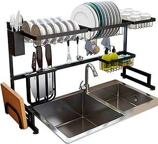 Dish Drying Rack, Kitchen Sink Organizer and Over The Sink Dish Drying Rack Adjustable Dish Rack Stainless Steel Sink Rack Dish Drainers Rack for Kitchen Sink Space Saver (Sink Size Less Than 32")