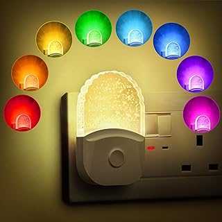 Emeritpro Night Light, Night Light Plug in Wall with Dusk to Dawn, 0.5W Warm White +RGB Night Light Kids, 3 Lighting Modes, Acrylic Children’s Night Light for Baby, Bedroom, Hallway,Garages，2 Pack