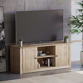 Vida Designs Panama Flat Screen TV Unit 2 Door 1 Shelf, Natural Pine Living Room Furniture