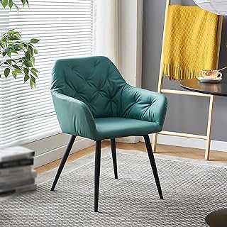 NaKeah Armchair, Cozy Accent Chair Living Room Chair PU Leather Office Chair Modern Upholstered Tub Chair Retro Reading Chair for Bedroom Lounge Study,C