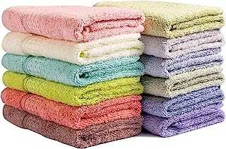 Washcloths for Body and Face - Absorbent Bath Towels Bulk Set, 100% Cotton Hotel Towels for Bathroom in Bulk. Durable,Soft Bath Rags, Wash Rag (Multicolor, Pack of 12)
