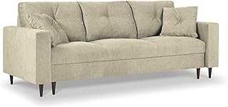 Kooko Home Sofa Bed with Storage Chest, Tempo, 3 Seater, Beige, 210 x 100 x 92 cm