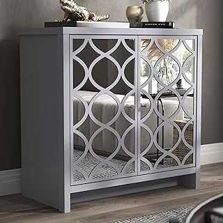 Galano Iris 2 Door Sideboard - Storage Drawer Cabinet for Living Room, Bedroom, or Kitchen - Grey