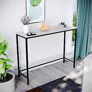 Vida Designs Brooklyn Console Table Hallway Living Room Rustic Shelf Industrial Storage Furniture (Grey, No Drawer)