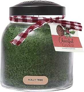 A Cheerful Giver - Holly Tree - 34oz Papa Scented Candle Jar - Keepers of the Light - 155 Hours of Burn Time, Candles Gifts for Women