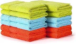 Chiicol Bath Washcloths 12 Pack - Soft Cotton Face Towels for Men and Women. Highly Absorbent Wash Cloth Sets for Bathroom Shower, Gentle Wash Cloths Towel Bulk on Sensitive Skin for Face and Body.