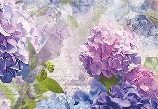 Komar 8-705 368 x 254 cm "Otaksa Hydrangea Flower Floral" Wallpaper Mural - Purple (Pack of 8)