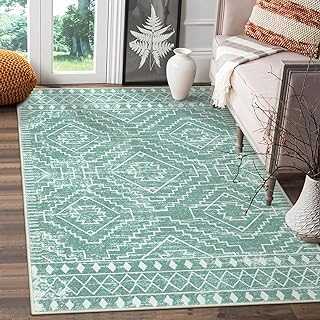 Wonnitar Moroccan 3x5 Area Rug,Sage Green Rug for Bedroom,Washable Farmhouse Kitchen Rug Non-Slip Living Room Throw Mat,Soft Non-Shedding Small Carpet for Bathroom Dorm Office