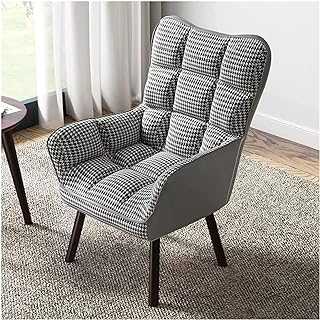 Sofa Chair Armchair Velvet Fabric Tub Chair Modern Wing Back Accent Leisure Sofa Chairs with wood Legs,Fabric Upholstered High Back Lounge Chair Reading Chair For Living Room ( Color : Gray , Size : W