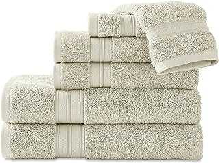 Scott Living Crescent Hygro Cotton Solid 6-Piece Towel Set | Softer & Fluffier wash After wash | Rainy Day Gray |2 Bath Towels | 2 Hand Towels | 2 Wash Towels
