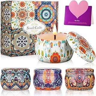 Scented Candles Gift Set for Women-4 Pack,Natural Soy Wax,Gifts on Anniversary, Valentine's Day and Mother's Day for Aromatherapy, Bath, Yoga, Spa