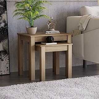 Vida Designs Panama Nest of 2 Tables Unit Solid Pine Modern Side Lamp Living Room Furniture