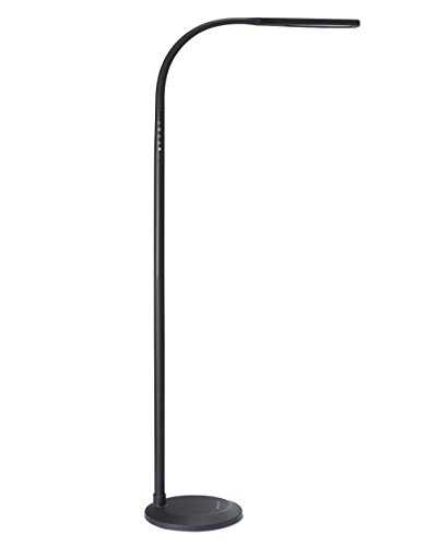 PHIVE 12W LED Floor Lamp, 4 Color Modes and 5-Level Dimmer, Memory Function, Gooseneck Standing Lamp,Touch Control Floor Light for Reading, Living Room, Bedroom, Office