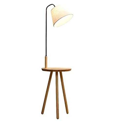Lamp Stand Floor Lamp Standing Light Floor Lamp With Shelf Modern Standing Lights Wooden Tripod Base And Fabric Lampshade E27 Reading Lamp Floor Standing Standing Lamp ( Blue : Schwarz , Size : Remote