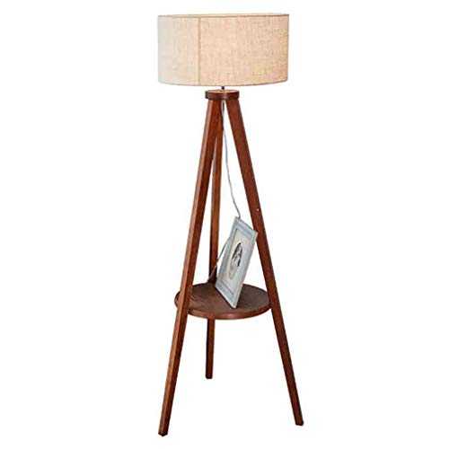 OBRARY Floor Lamp Indoor Lighting Floor Lamp with Shelf Standing Solid Wood Lamp Antique - Foot Switch liuzhiliang