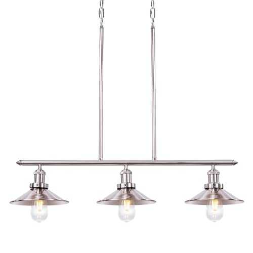 Wellmet 3-Lights Modern Pendant Lighting for Kitchen Island, Farmhouse Chandelier Dining Room Lighting Fixtures Hanging with Brushed Nickel Finish,Chandeliers Height Adjustable Chain