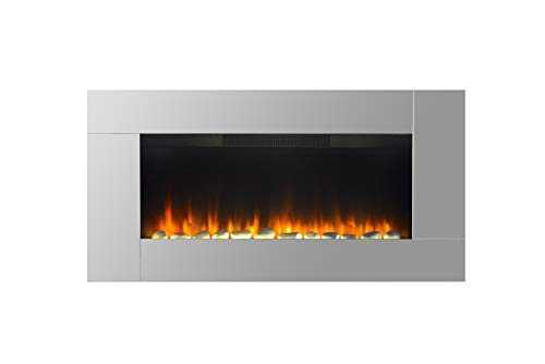 Wall Mounted Electric Fire Widescreen Home Living Flame Mirror Glass Fireplace