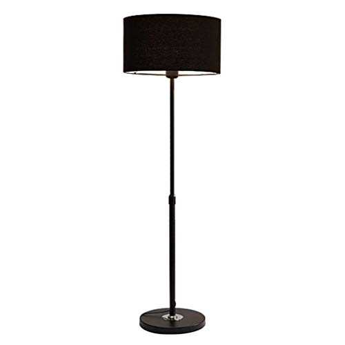 OBRARY Floor Lamp|Interior Lighting Antique Iron Lamp Body Cloth Lampshade Suitable for Living Room Bedroom Foot Switch (Color : Hemp Lampshade) liuzhiliang (Color : Black Lampshade)