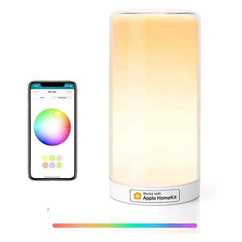meross WiFi Lamp, Smart Lamp Bedside, Support Apple HomeKit Alexa Google Assistant SmartThings, RGBWW Touch Lamp Dimmable Multicolour Voice Remote App Control (2.4GHz Only)