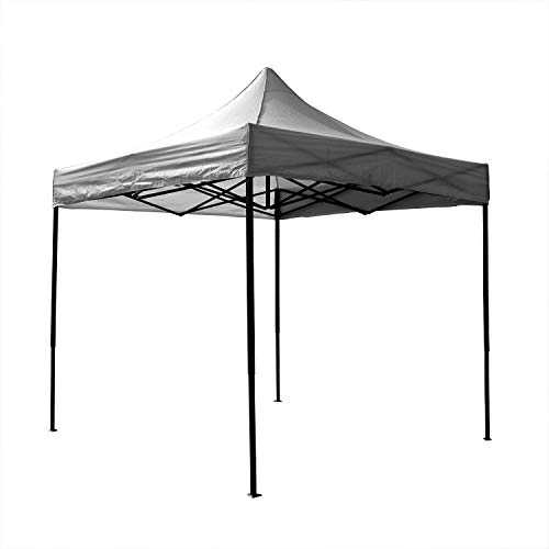 AIRWAVE Pop Up Gazebo 3x3m Waterproof PVC Outdoor Garden Tent, No Sides, Coated Steel, Grey
