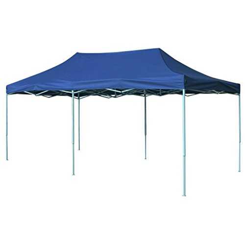 Zora Walter Pop-Up Marquee 3 x 6 m Blue Folding Gazebo 600D Oxford Fabric with PVC Coating Party Tent UV Protection