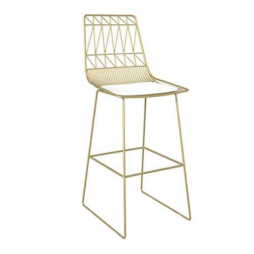 MOCHIYIA Barstools Gold Iron Art Bar Stool Home Dining Chair Creative Fashion High Stool 75cm ，for Kitchen Leisure Bar Cafe